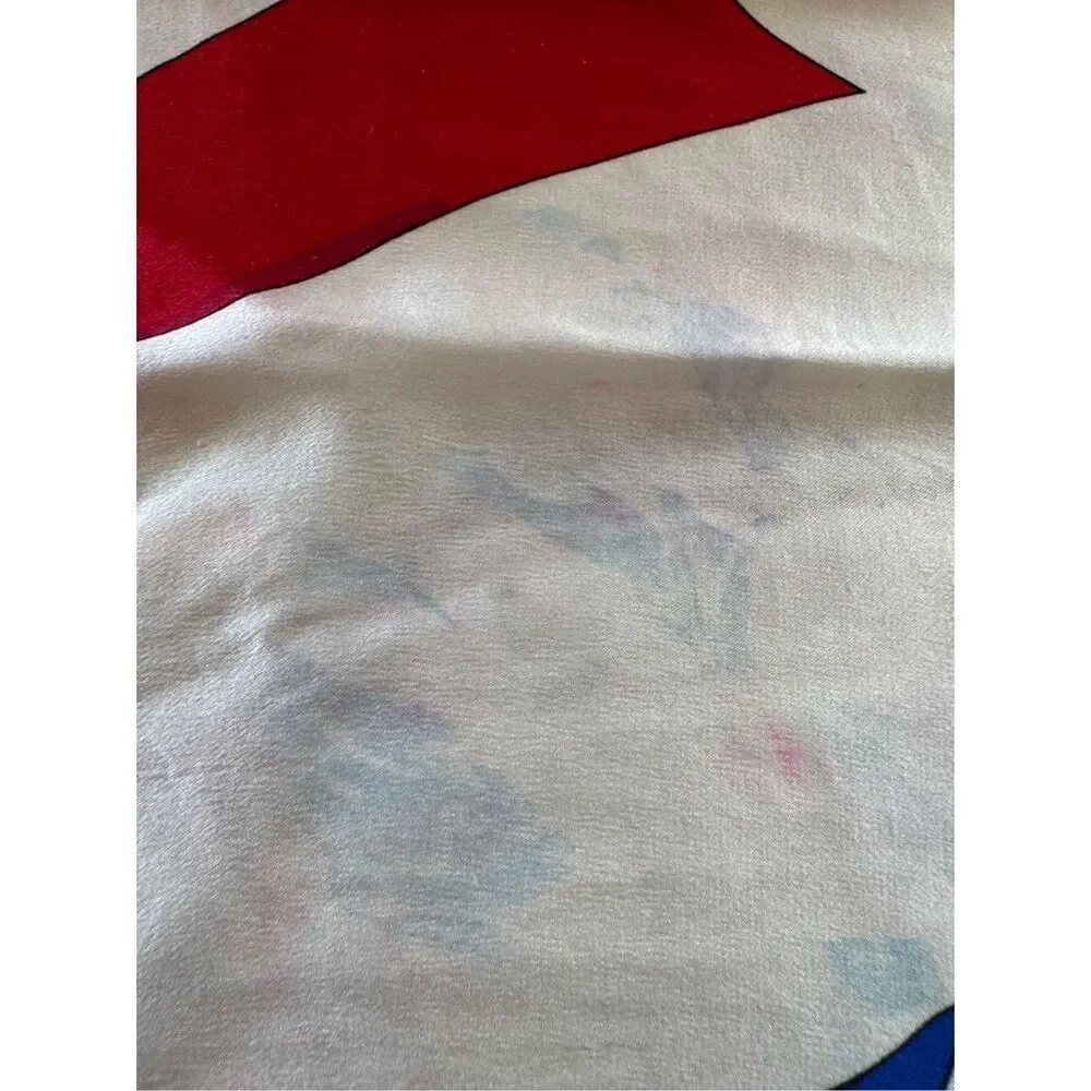 Echo Vintage 80’s handkerchief silky satin ribbon square large neck scarf